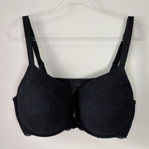 Torrid 42DDD Black Lace Push-Up Plunge Bra